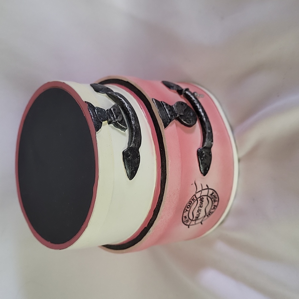 Cotton ball jar Shopping Spree Sears 2006 Pink black decor 4 x 4"